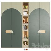 Trueliving 5 Door Fitted Brown wardrobes Laminated Finish & PU Finish 8Ft *2Ft *9Ft -2438.4MM X 609MM X 2743.2MM)